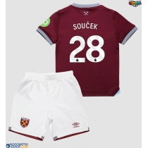 Otroški Nogometni dresi West Ham United Tomas Soucek #28 Domači 2025-26 Kratek Rokav (+ Kratke hlače)